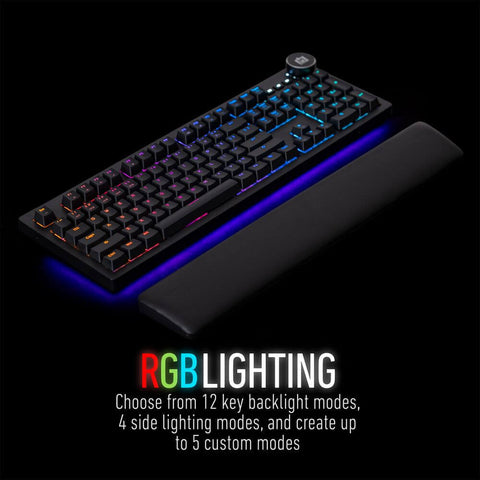 Deco Gear Mechanical Keyboard Cherry MX Red w/ Ergonomic Palm Rest, Anti-Ghost, Custom RGB - DecoGear