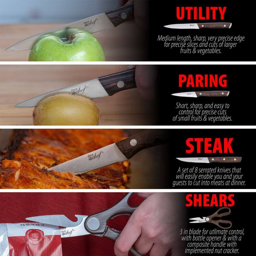 6 PCS Steak Knives Set Cutlery Set Full Tang Stainless Steel Sharp Serrated  Dinner Knives Set Dishwasher Safe for Meat Bread 
