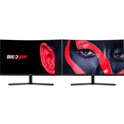 Deco Gear 27-Inch 2560x1440 Curved Gaming Monitor, HDR 400, 16:9, 3000:1, 99% sRGB, 144Hz - Deco Gear