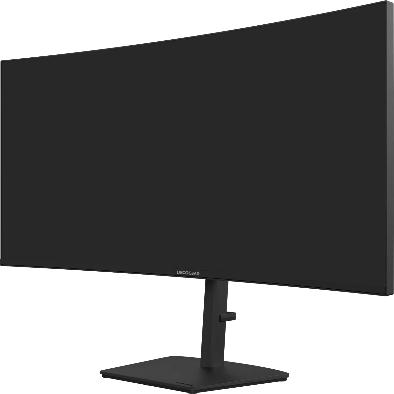 Front three-quarter view of the Deco Gear 40-inch curved monitor on its stand