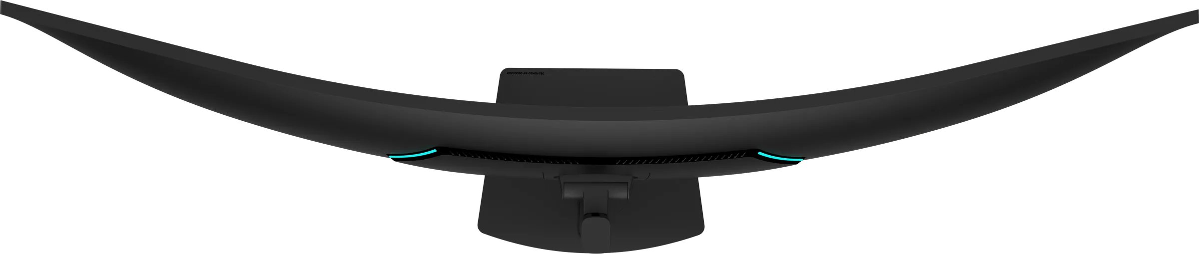 Top-down view of the monitor showing the depth of the curve