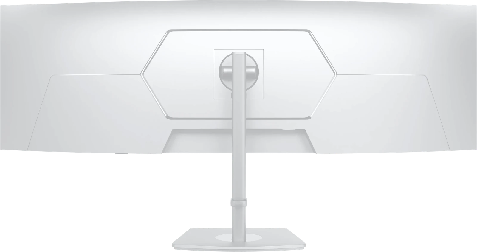 The single slim stand post rising to the VESA mount on the back